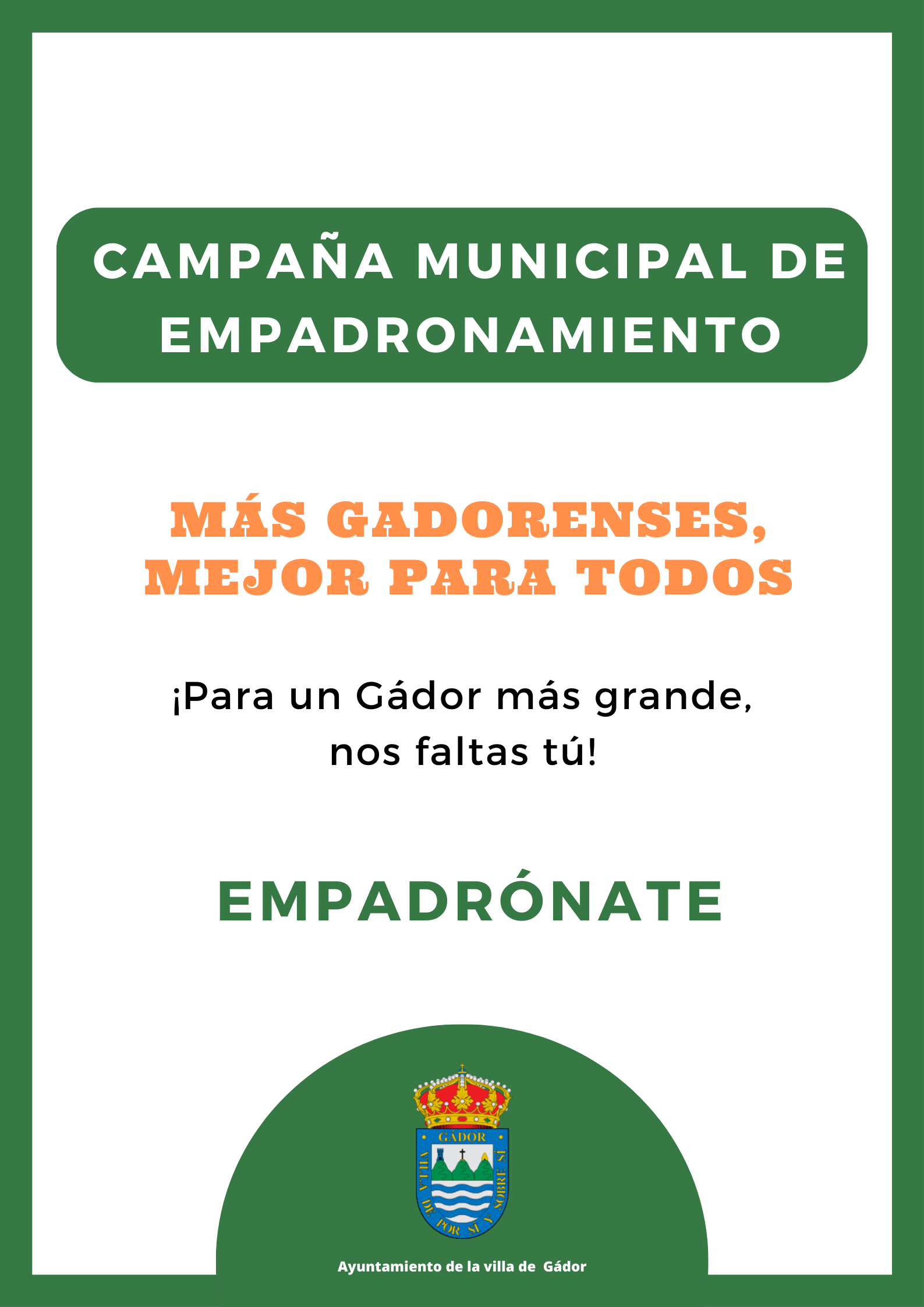 Campaña Municipal de Empadronamiento, en la Villa de Gádor